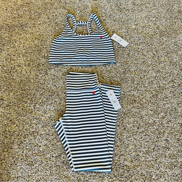 Spiritual Gangster Striped Sports Bra and leggings set - Picture 2 of 7